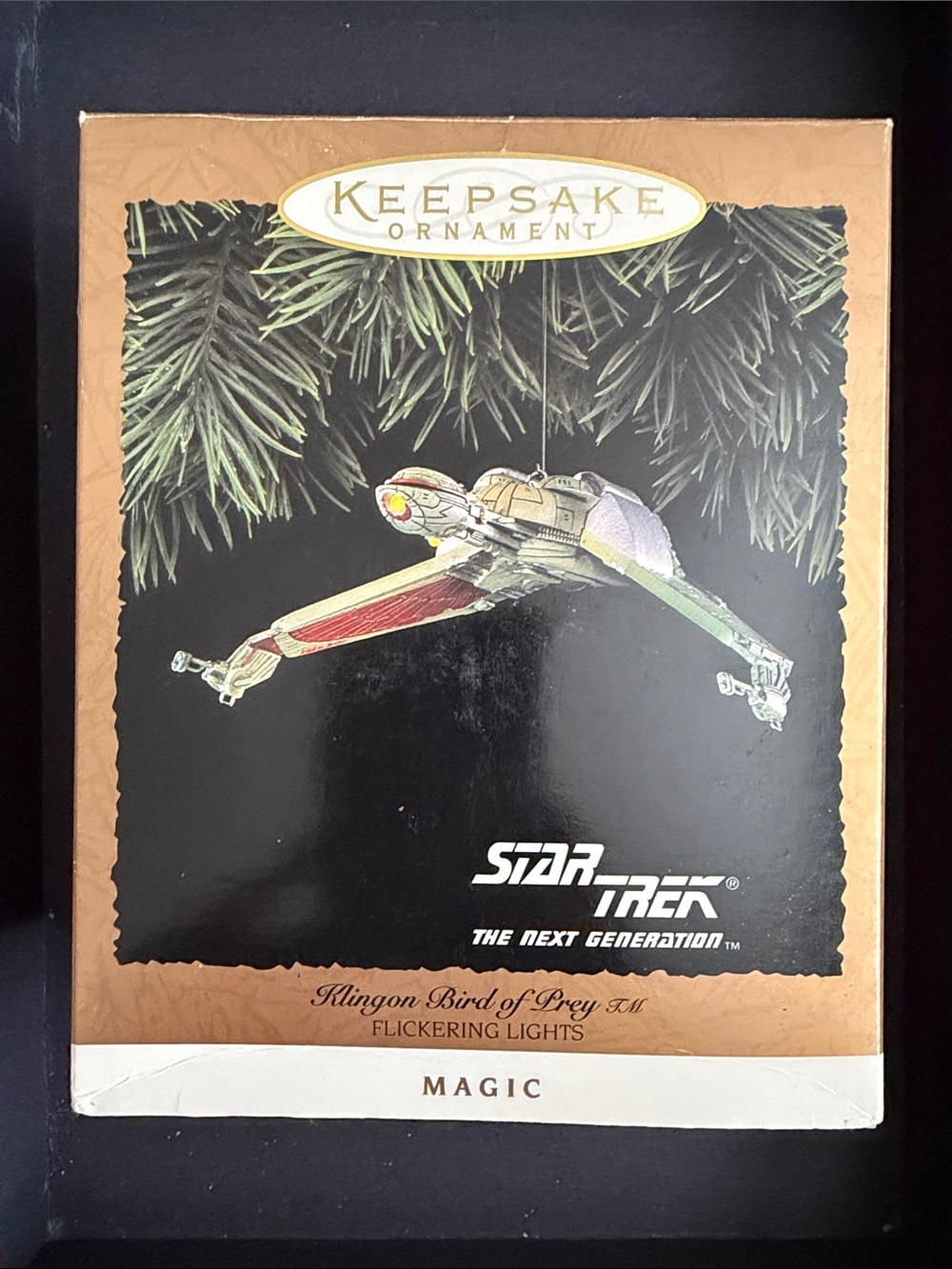Hallmark Keepsake Star Trek Klingon Bird of Prey Ornament flickering lights NWT